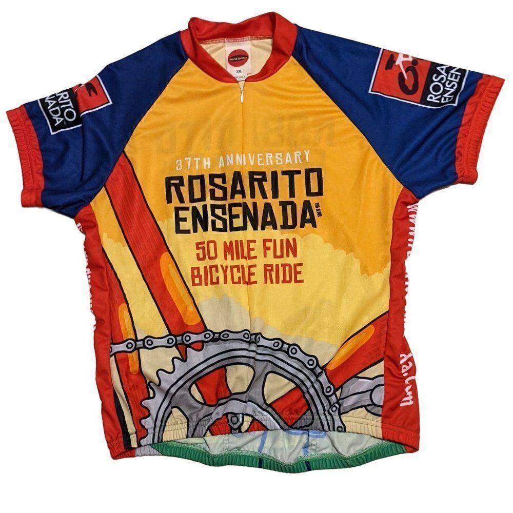 World Jerseys Rosario Ensenada Anniversary Cycling Top Athletic Full Zip XXL